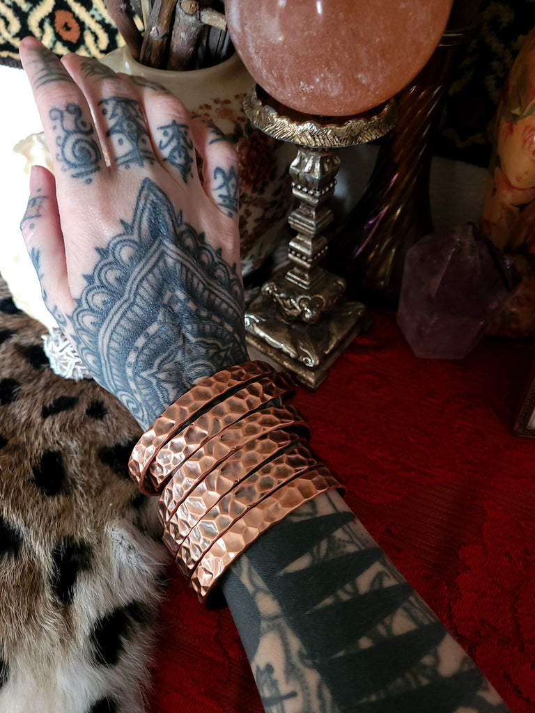 Hammered Antique Copper Magnetic Bracelets