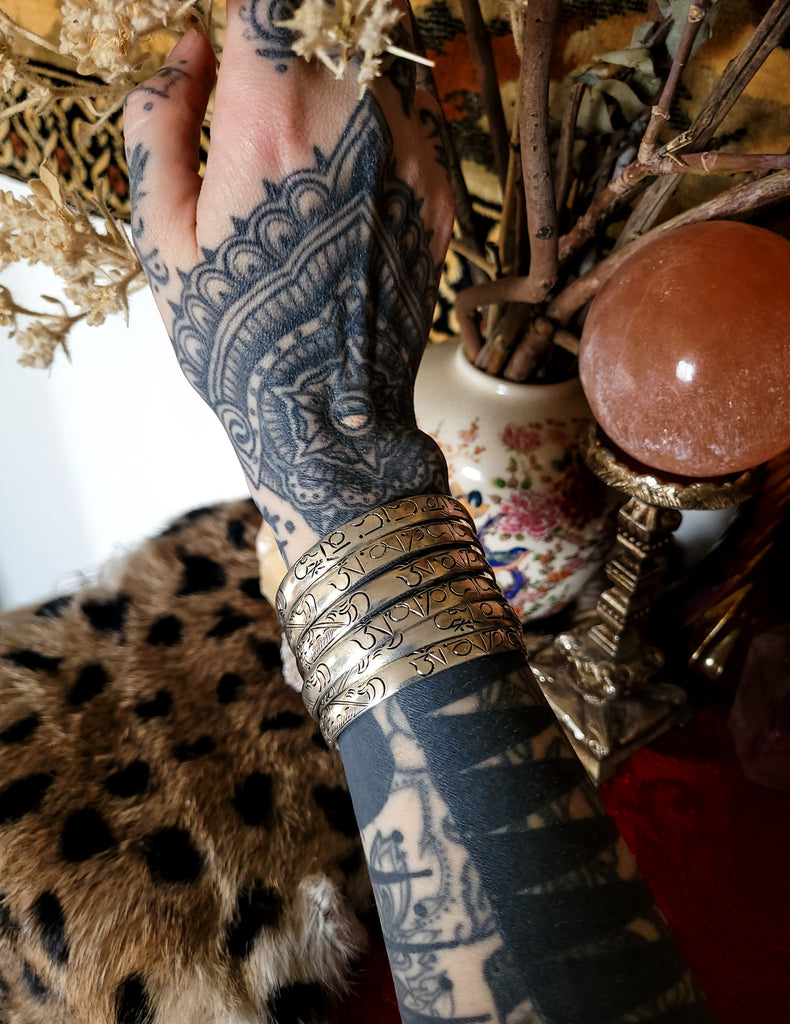 Silver Om Mane Padme Hum Bracelets