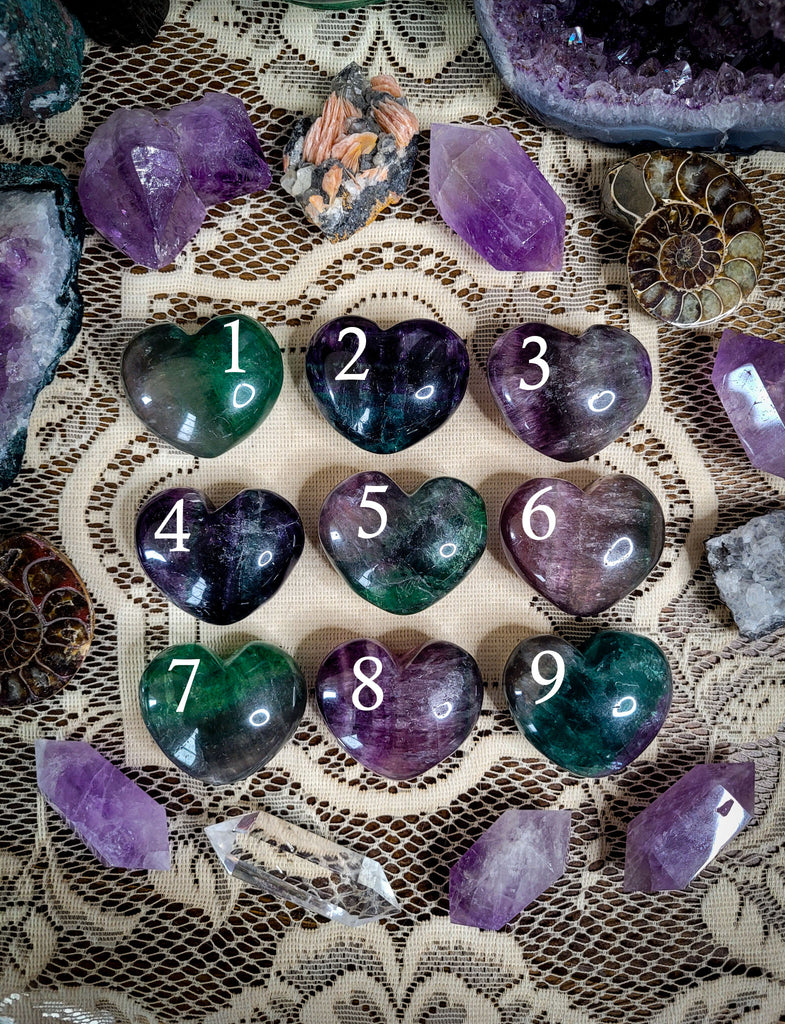 Fluorite Heart Crystals
