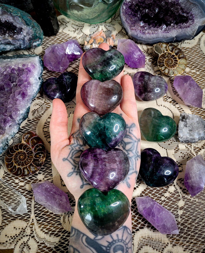 Fluorite Heart Crystals
