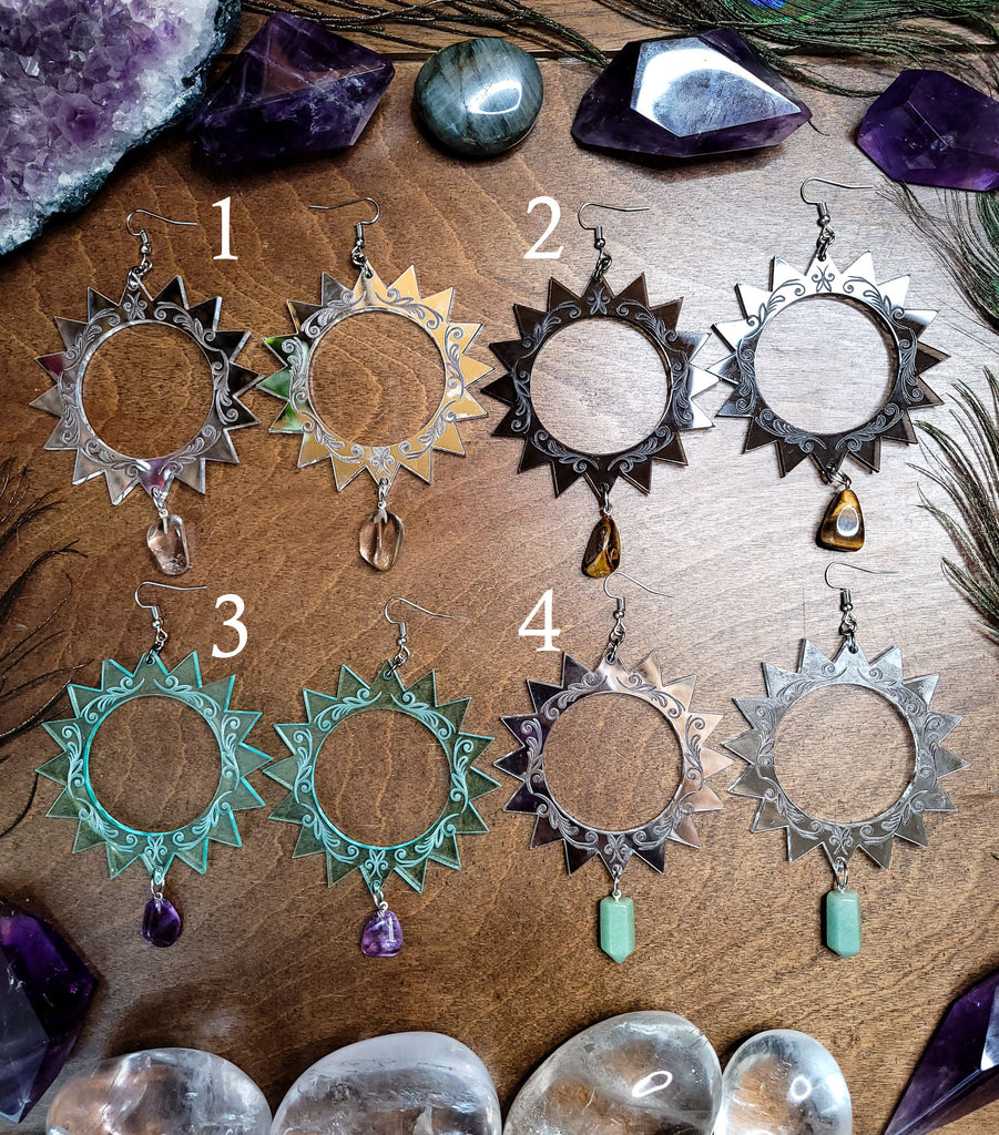 Ray Radiance Sun Crystal Earrings