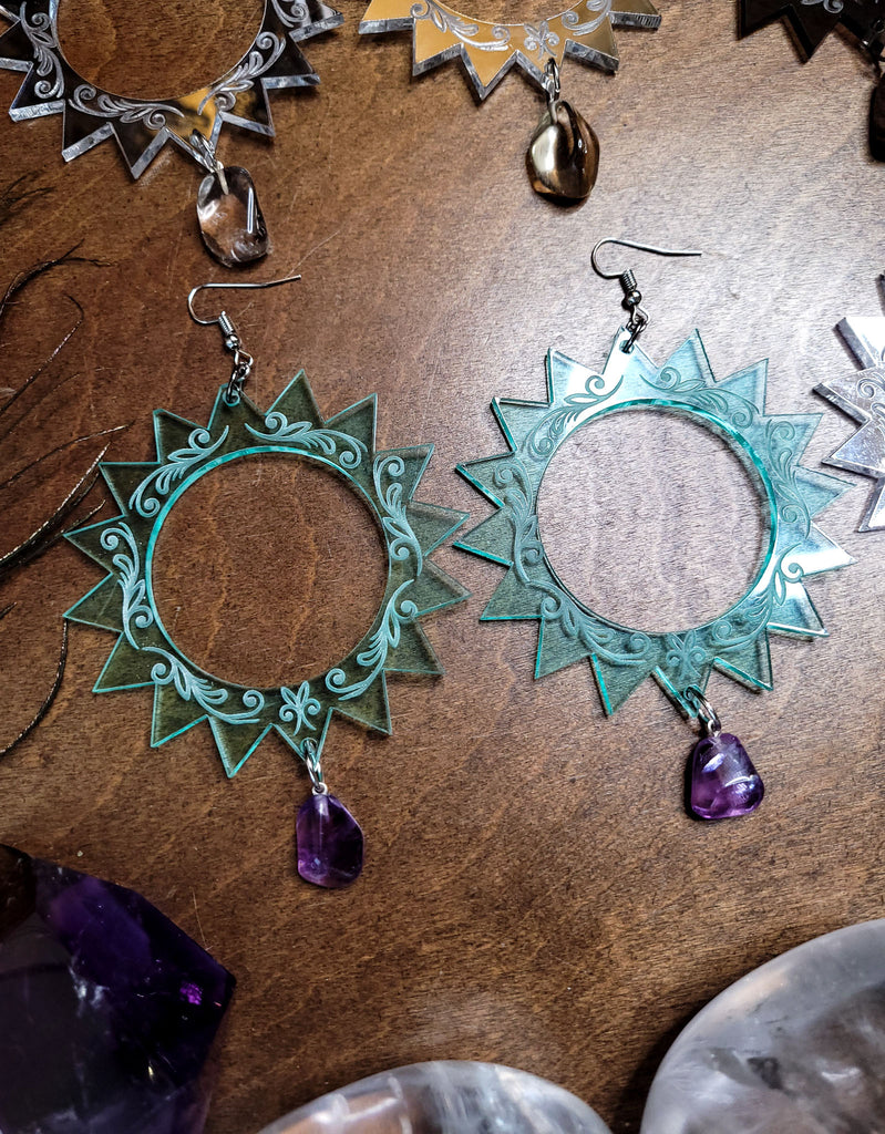 Ray Radiance Sun Crystal Earrings