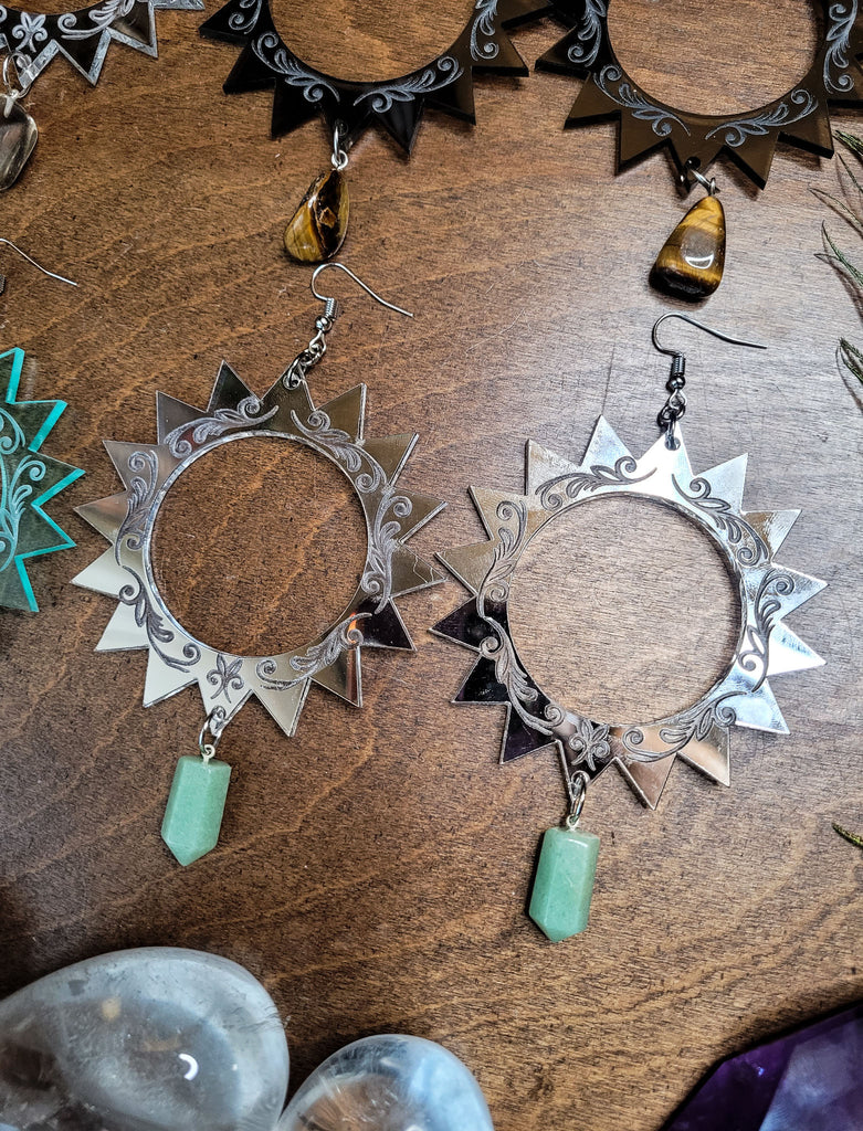 Ray Radiance Sun Crystal Earrings