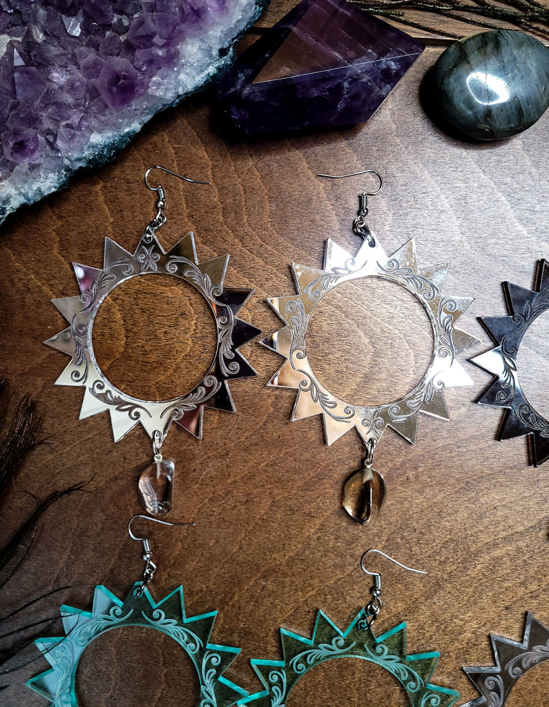Ray Radiance Sun Crystal Earrings