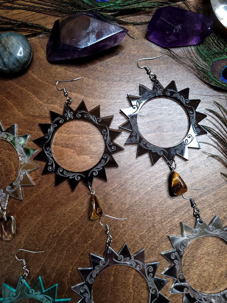 Ray Radiance Sun Crystal Earrings