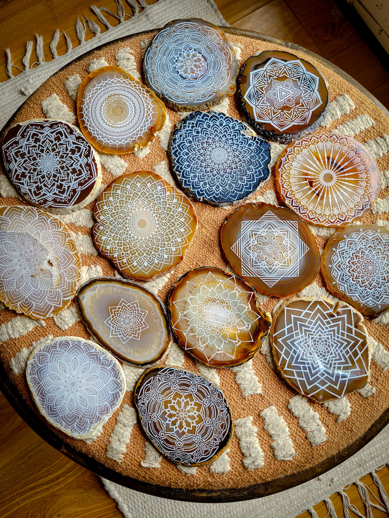 Ever Ascending Mandala Agate Slices