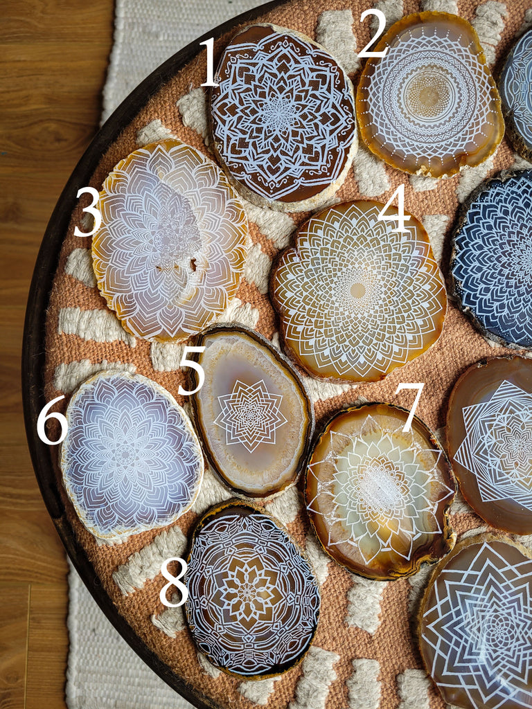 Ever Ascending Mandala Agate Slices