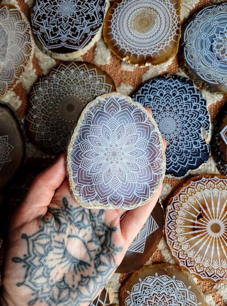 Ever Ascending Mandala Agate Slices