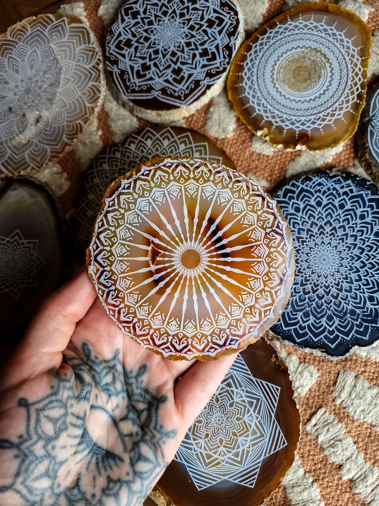 Ever Ascending Mandala Agate Slices