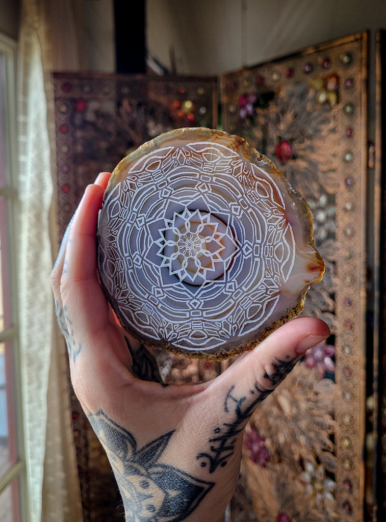 Ever Ascending Mandala Agate Slices