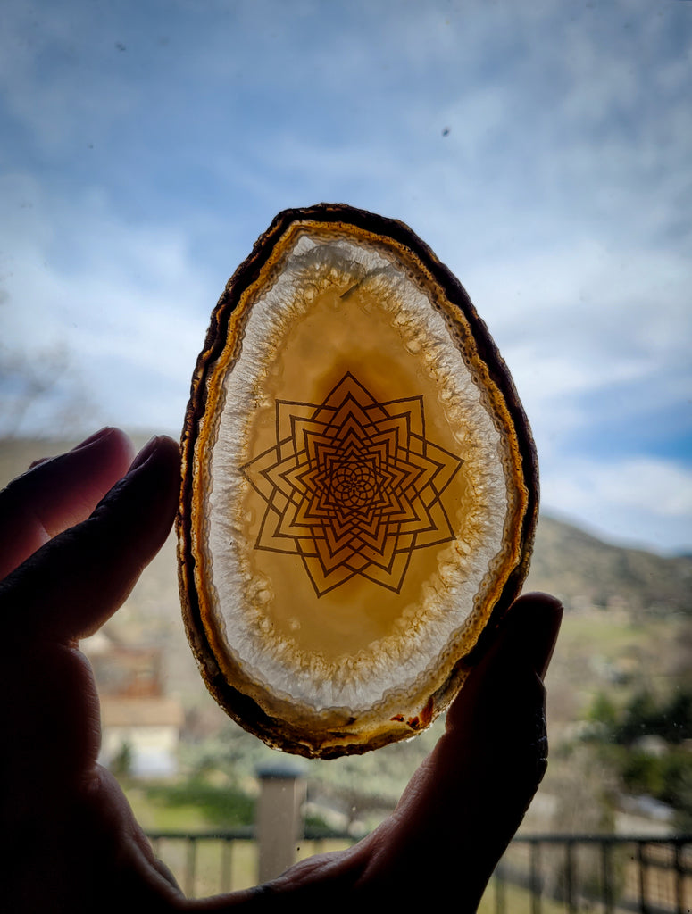 Ever Ascending Mandala Agate Slices