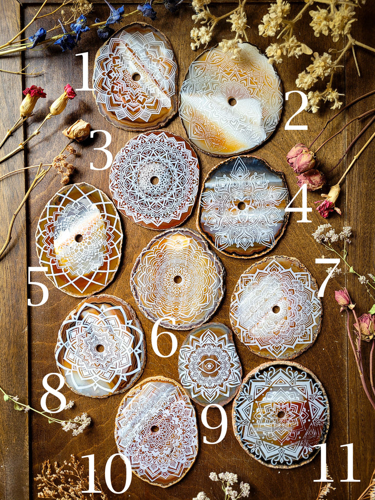 Ever Ascending Mandala Sunset Agate Slices