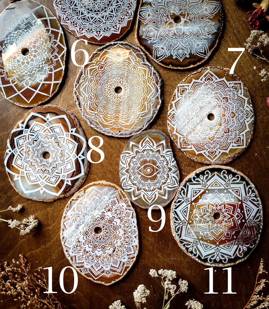 Ever Ascending Mandala Sunset Agate Slices
