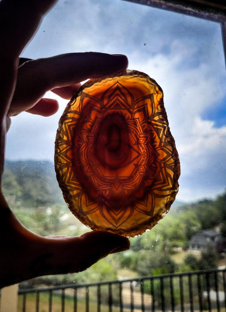 Ever Ascending Mandala Sunset Agate Slices