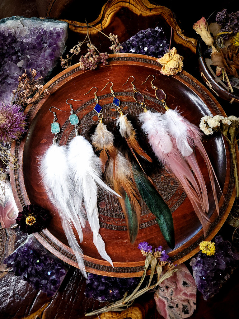 Crystal Feather Earrings