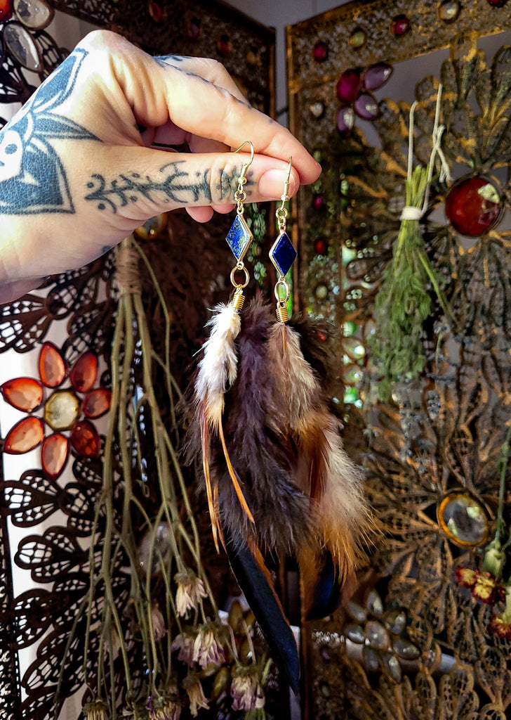Crystal Feather Earrings