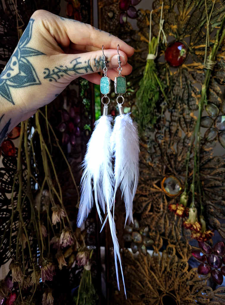 Crystal Feather Earrings