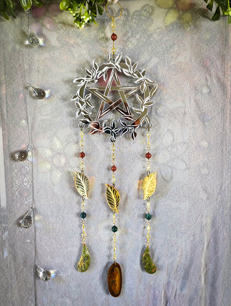 Pentacle Star Wreath Suncatcher