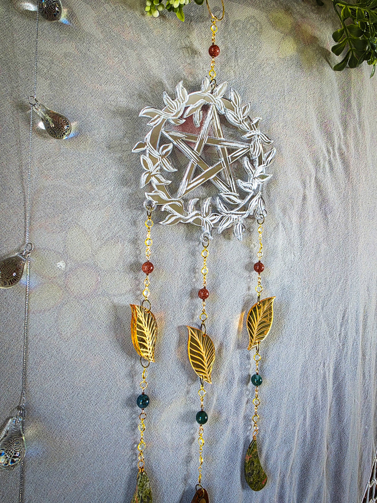 Pentacle Star Wreath Suncatcher