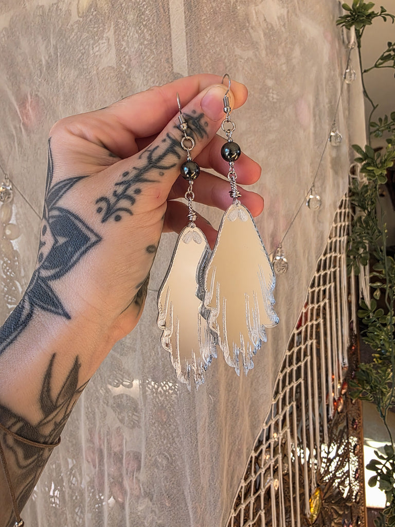 Spooky Season Mirrored Acrylic Earrings