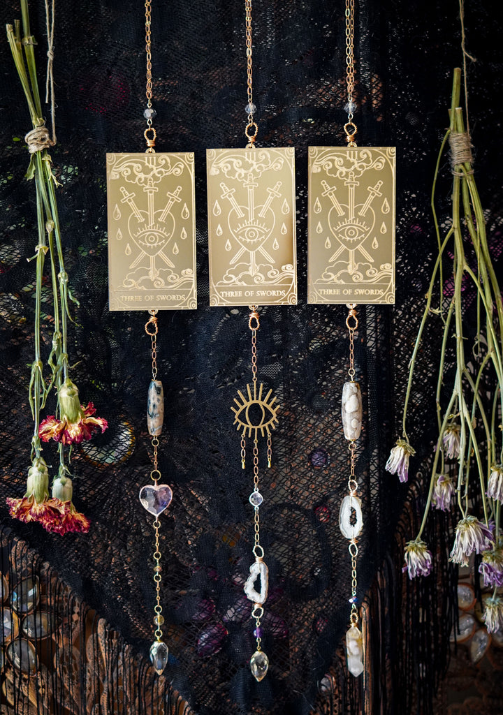 Three of Swords Tarot Card Suncatchers