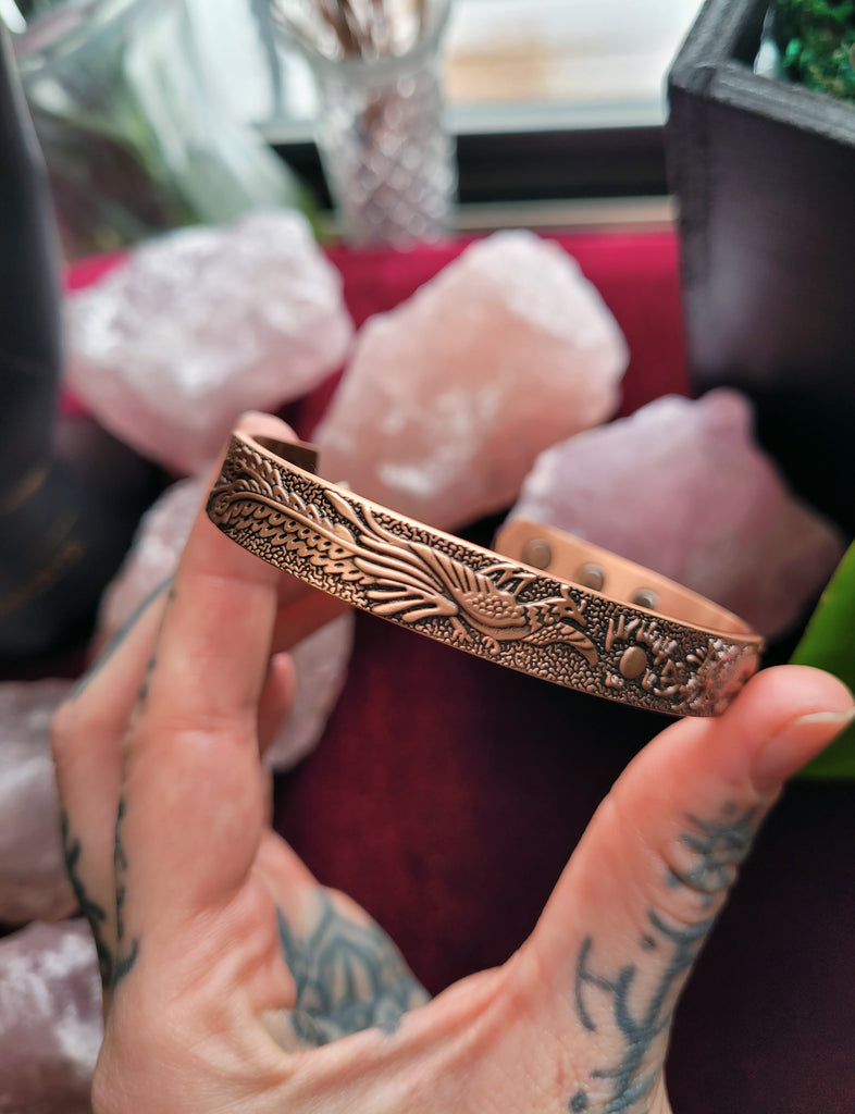 Dragon and Pheonix Copper Magnetic Bracelets