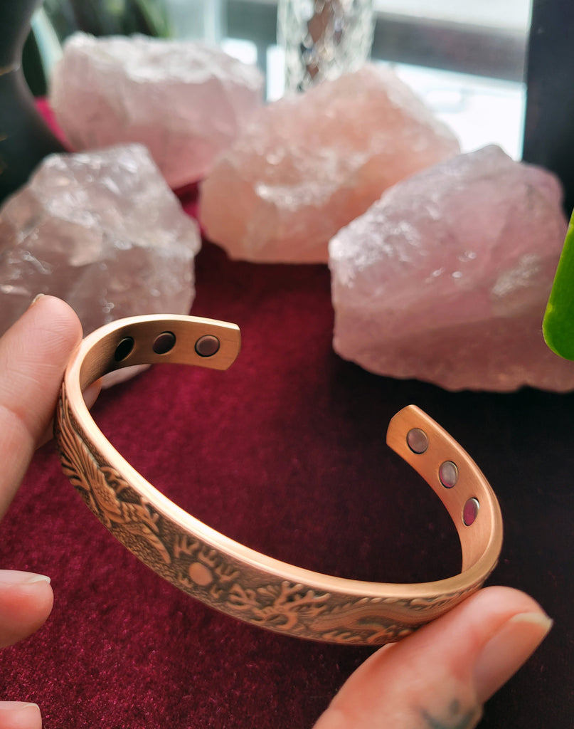 Dragon and Pheonix Copper Magnetic Bracelets