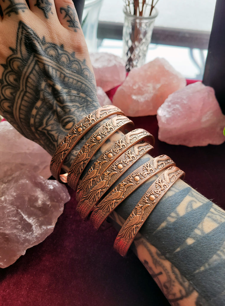 Dragon and Pheonix Copper Magnetic Bracelets
