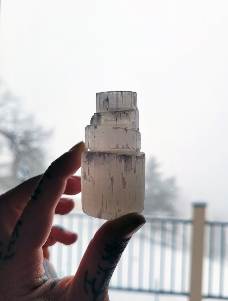 Selenite Crystal Candle Holder