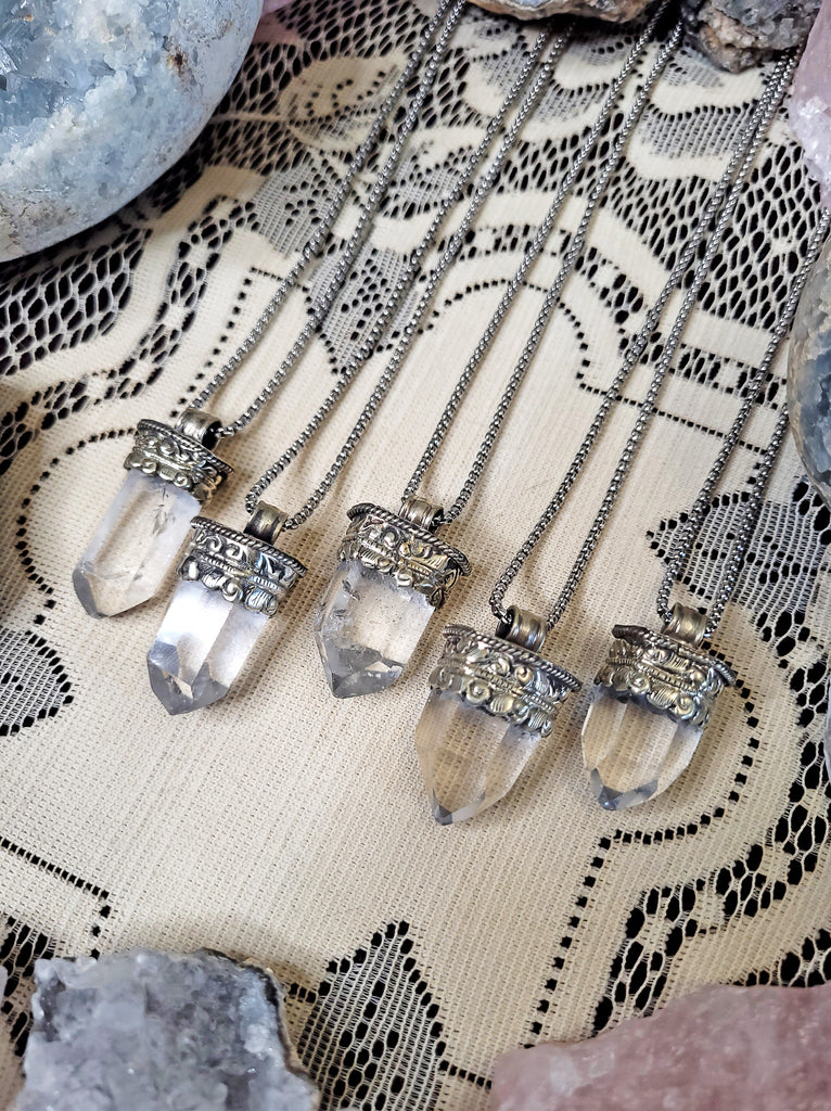 Quartz Crystal Amulet Necklace