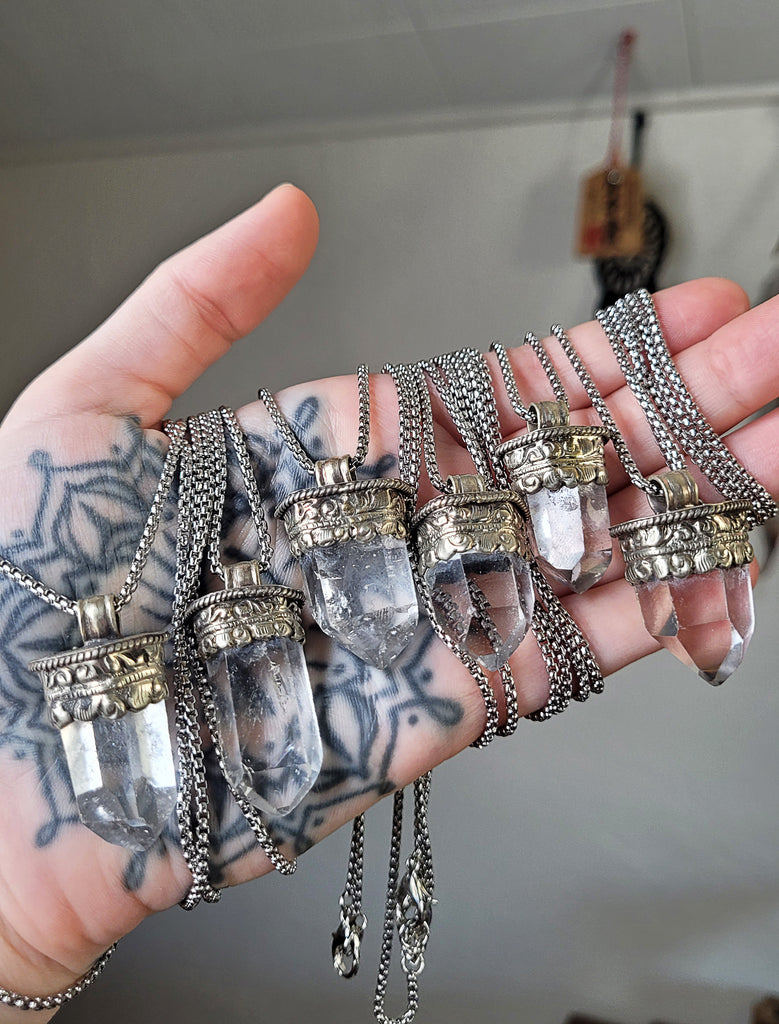 Quartz Crystal Amulet Necklace