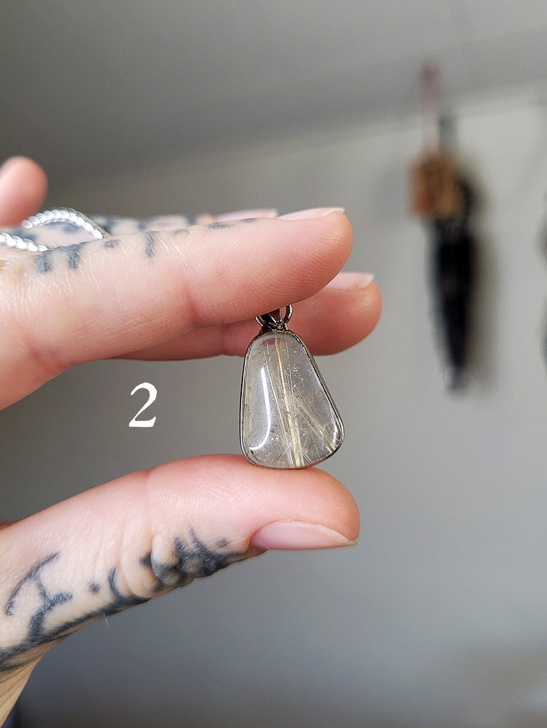Rutilated Clear Quartz Crystal Necklace
