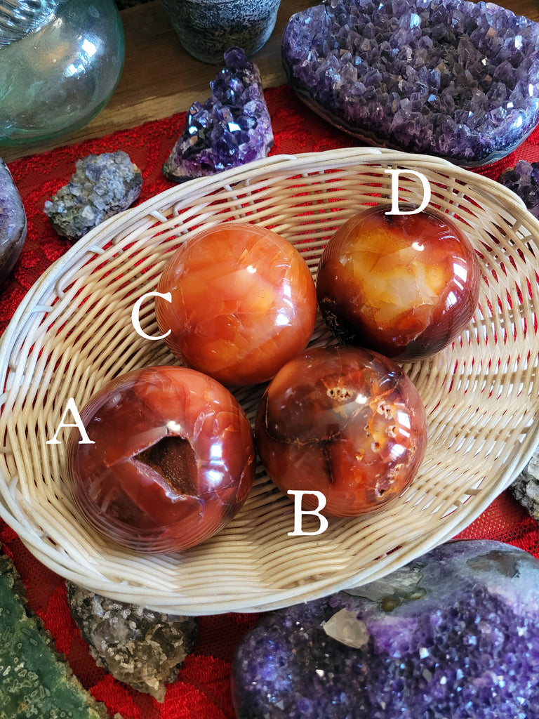 Carnelian Crystal Spheres