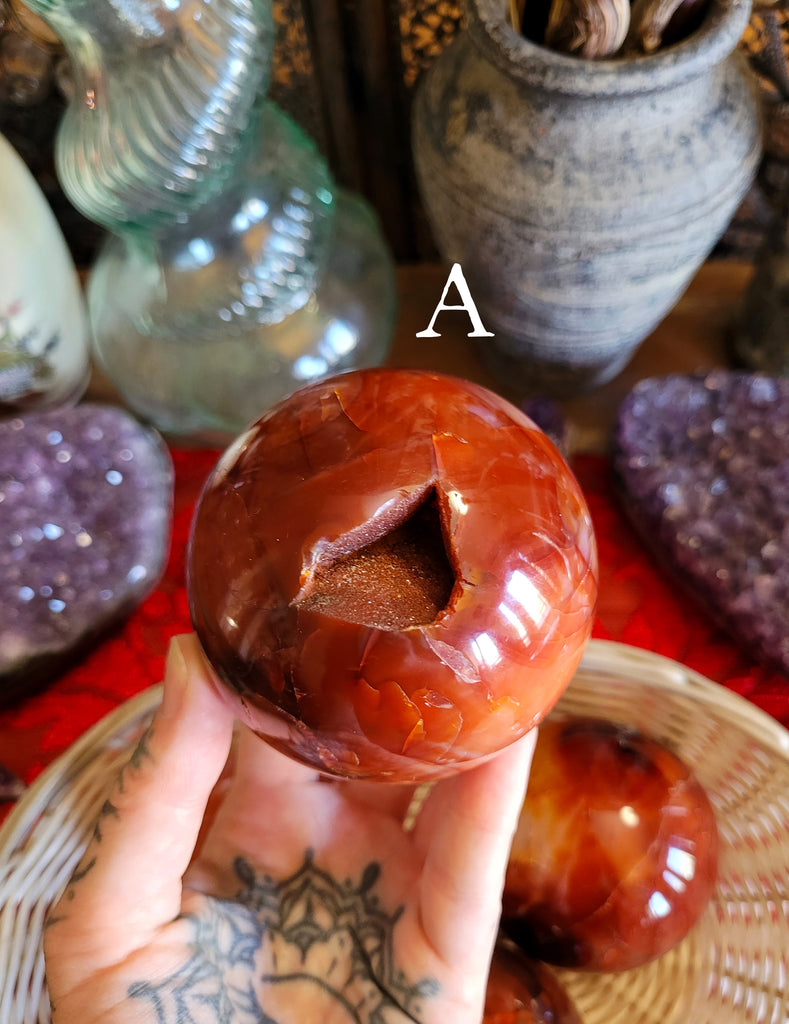 Carnelian Crystal Spheres