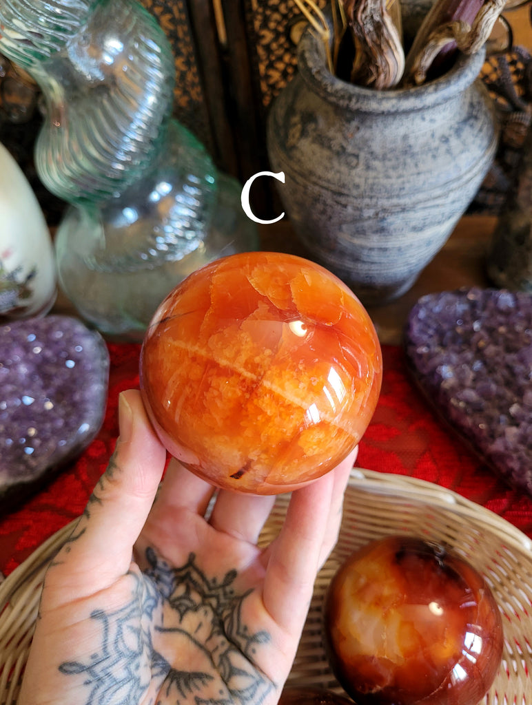 Carnelian Crystal Spheres