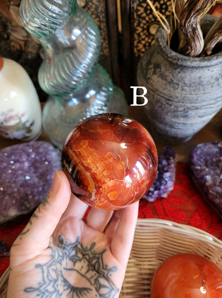 Carnelian Crystal Spheres