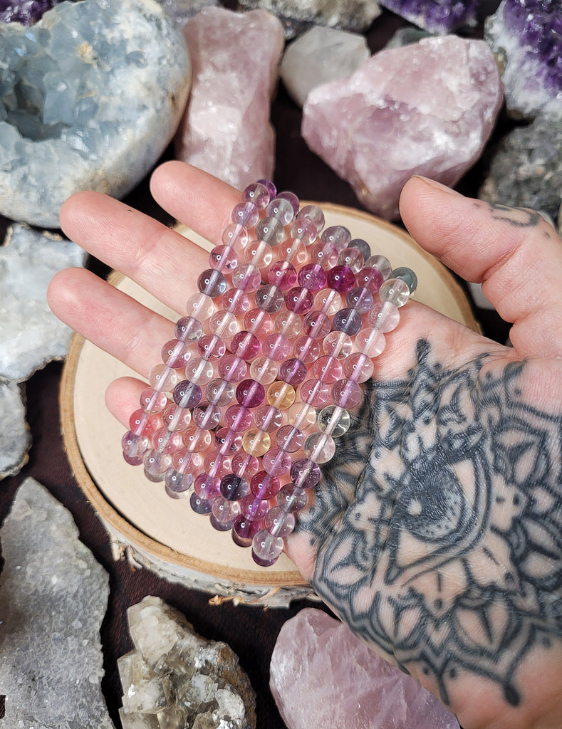 Rainbow Fluorite Crystal Bracelet