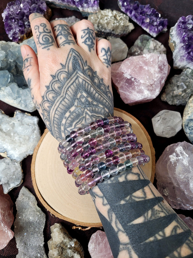Rainbow Fluorite Crystal Bracelet