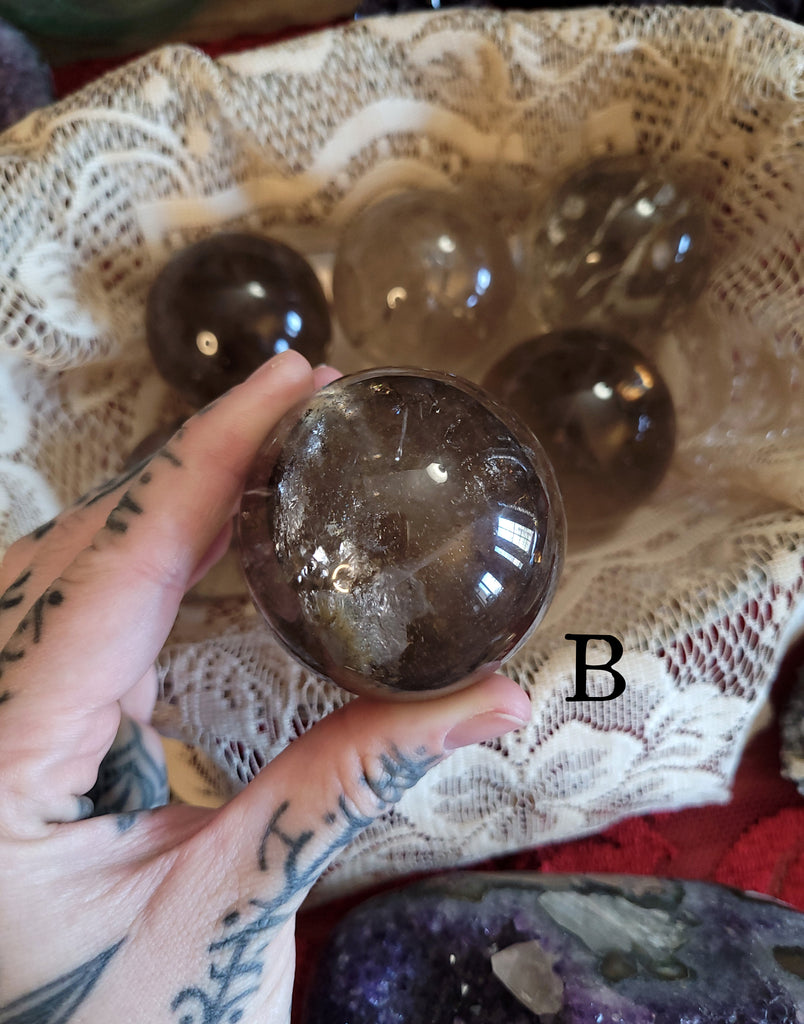 Smokey Quartz Crystal Spheres