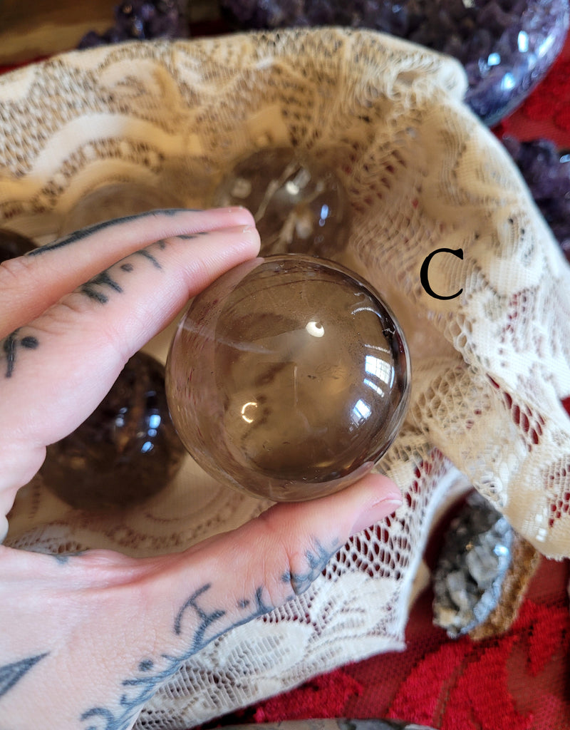 Smokey Quartz Crystal Spheres