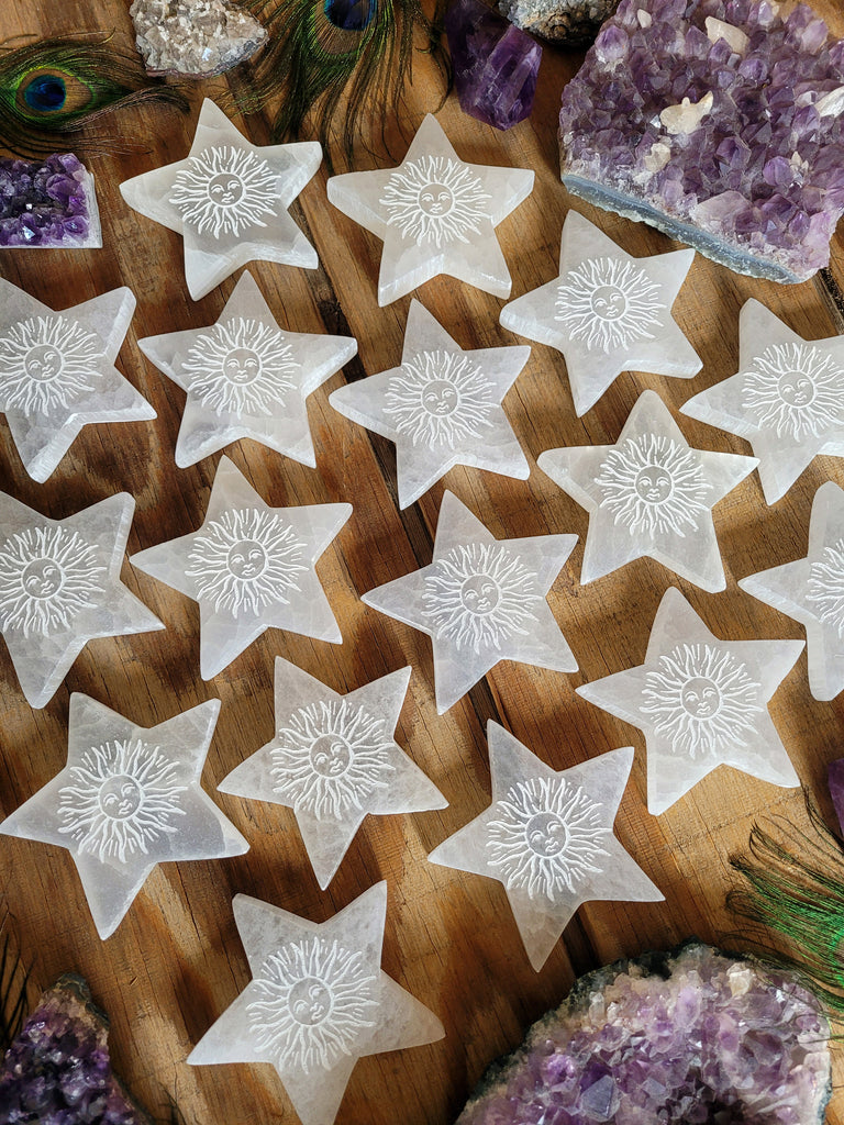 Selenite Crystal Sun Star