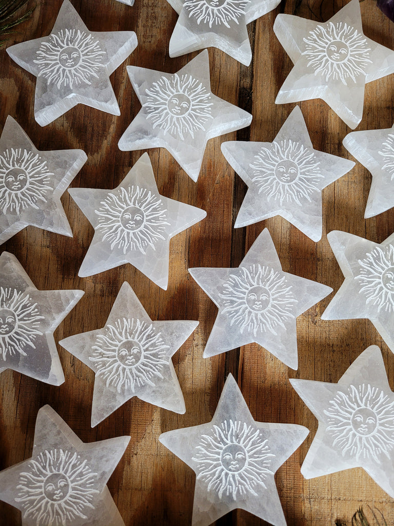 Selenite Crystal Sun Star
