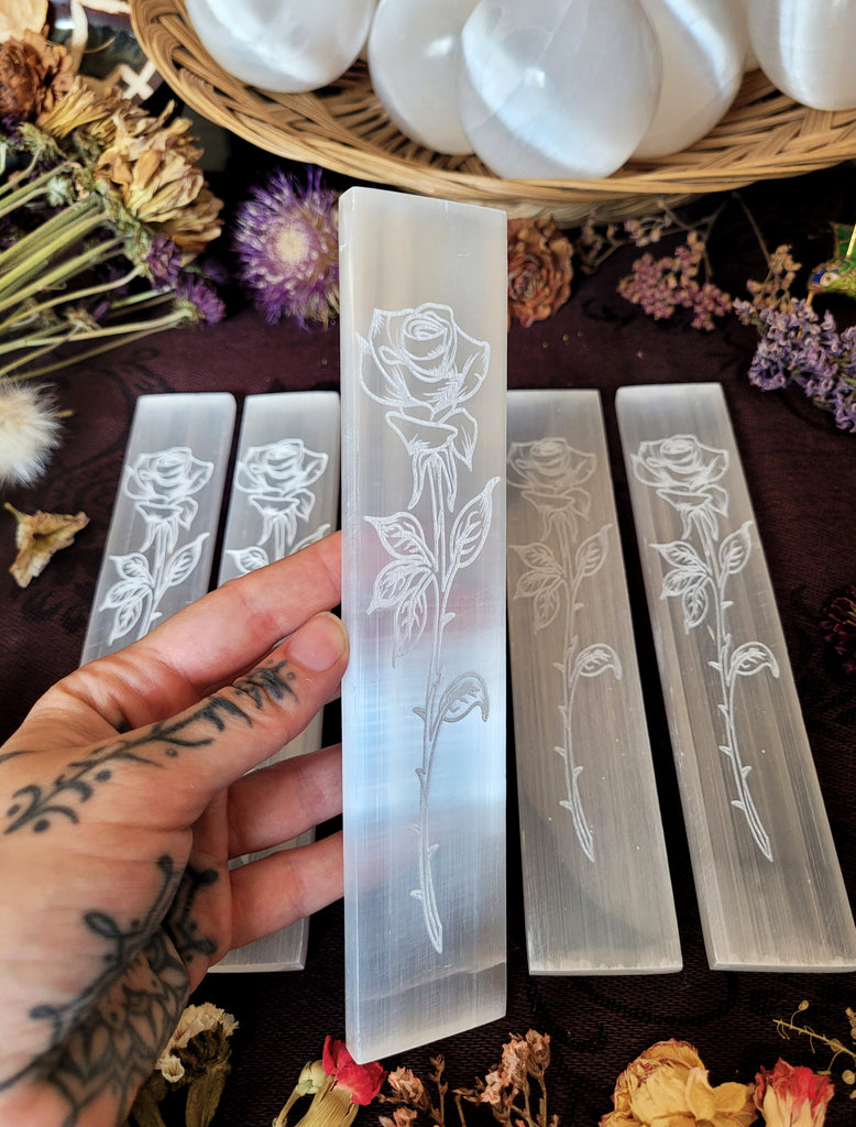 Knight Rose Selenite Crystal Slabs