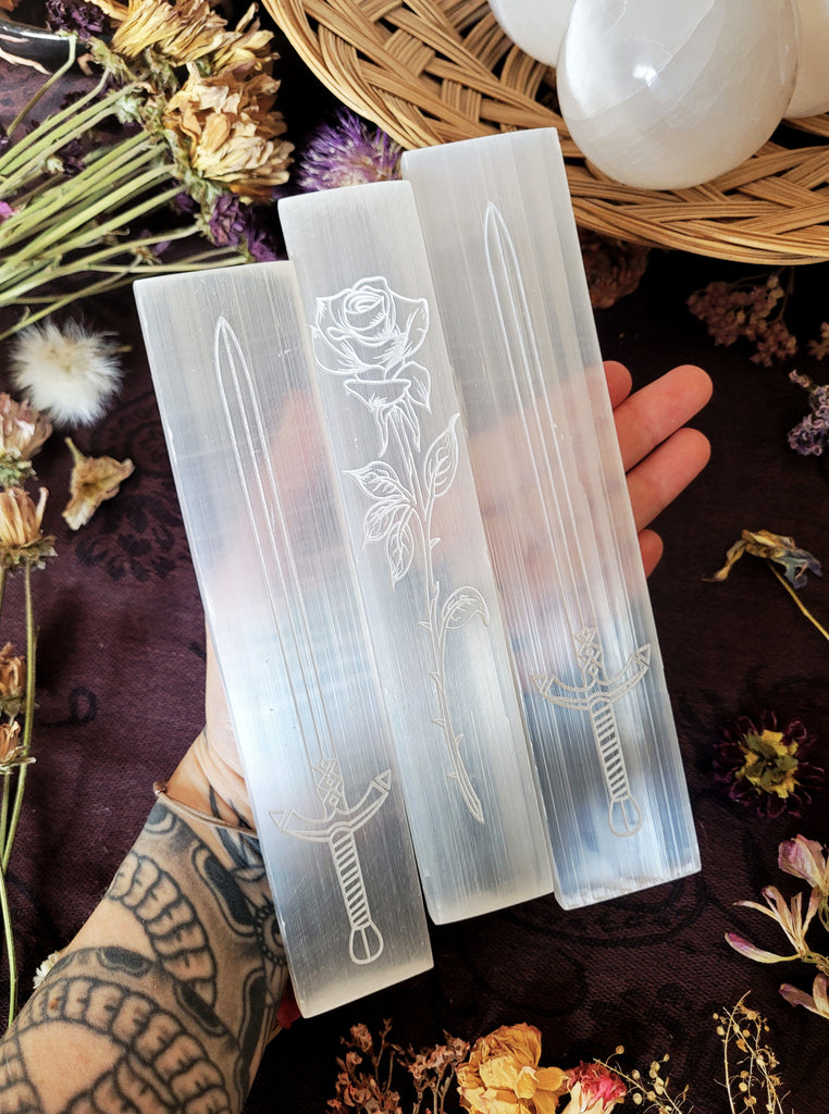 Knight Rose Selenite Crystal Slabs