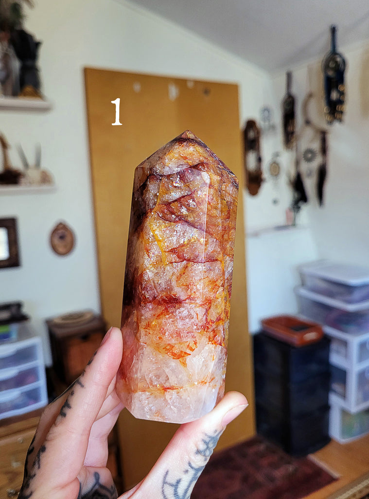 Hematoid Quartz Crystal Towers