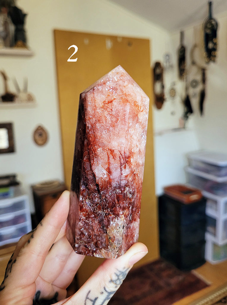 Hematoid Quartz Crystal Towers
