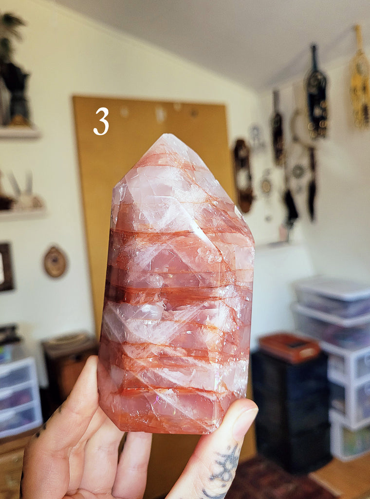 Hematoid Quartz Crystal Towers