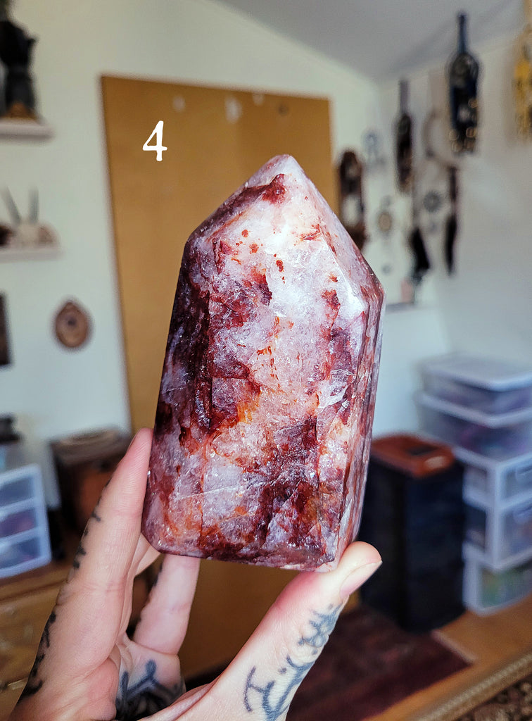 Hematoid Quartz Crystal Towers