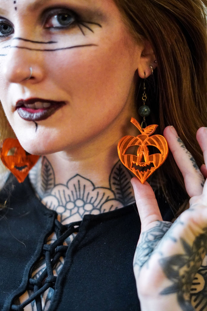 Spooky Season Mirrored Acrylic Earrings