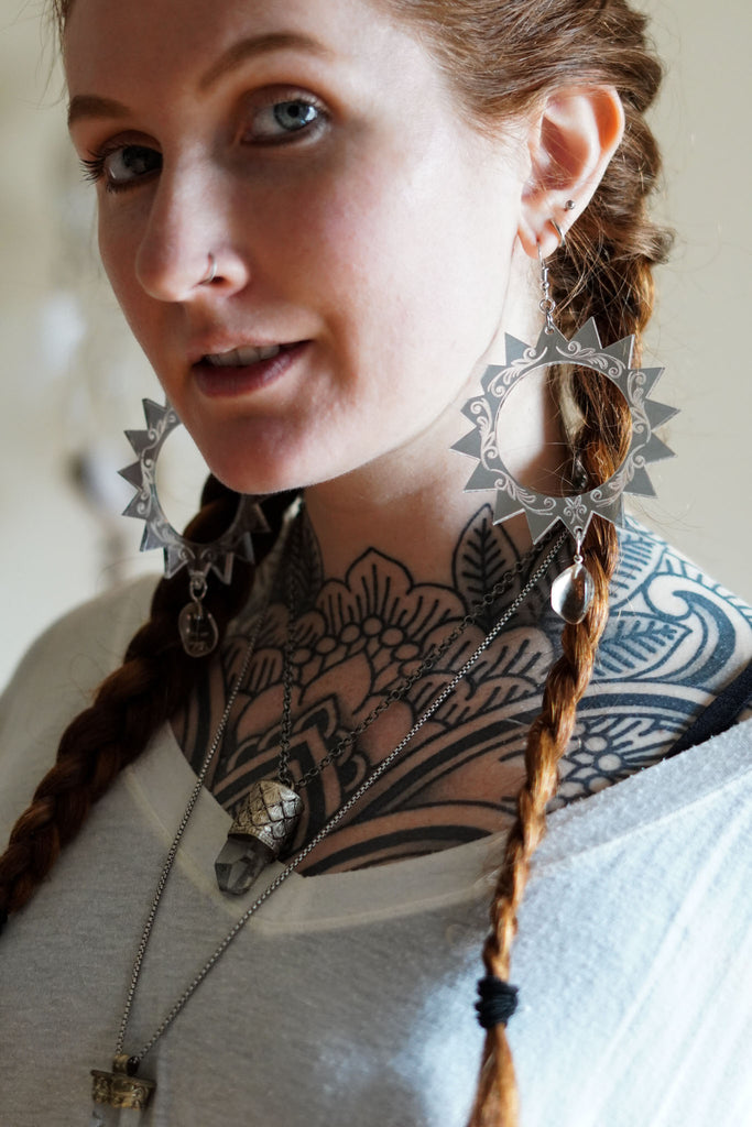 Ray Radiance Sun Crystal Earrings